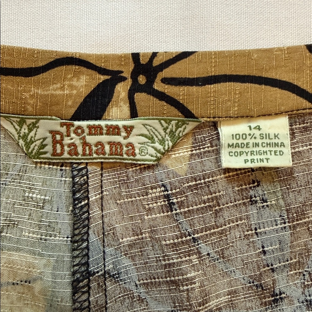 Tommy Bahama 100% Silk Tropical Floral Pants Wide Leg Resort Y2K Size 14 - Picture 3 of 10